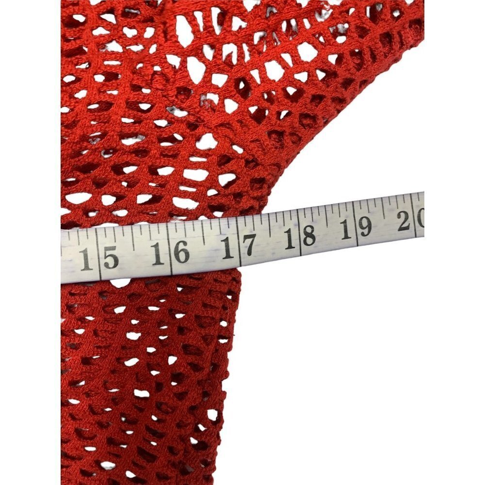 O2 Women's Red Knitted Crop Top - Picture 4 of 5